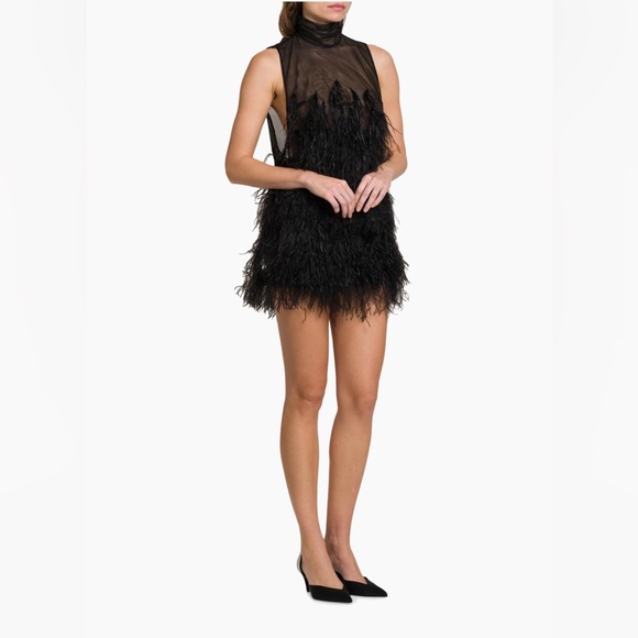The Attico Dresses & Skirts - The Attico Feather Tulle Minidress